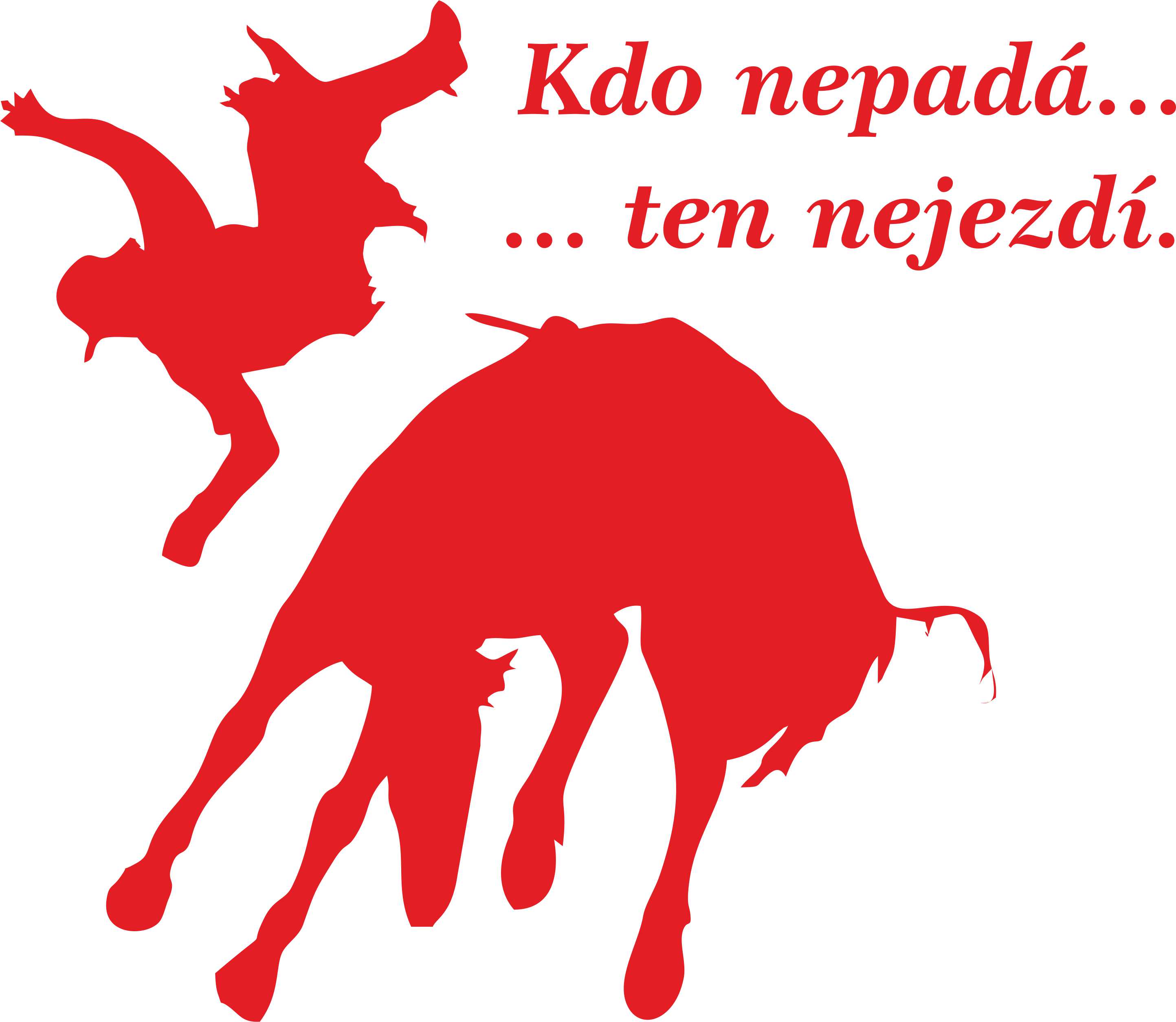 Samolepka kdo nepadá, ten nejezdí