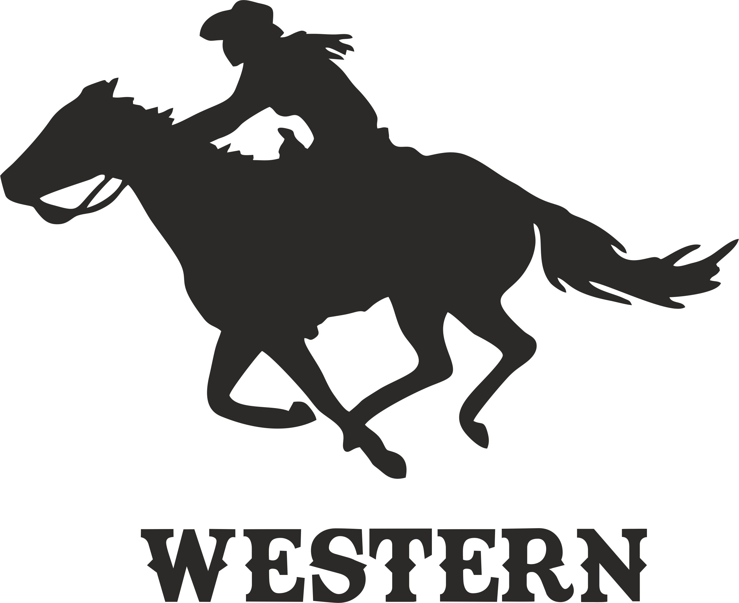 Samolepka westernová jezdkyně