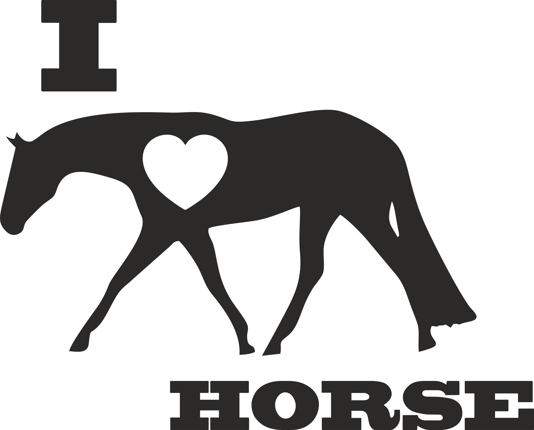 Samolepka i love horse