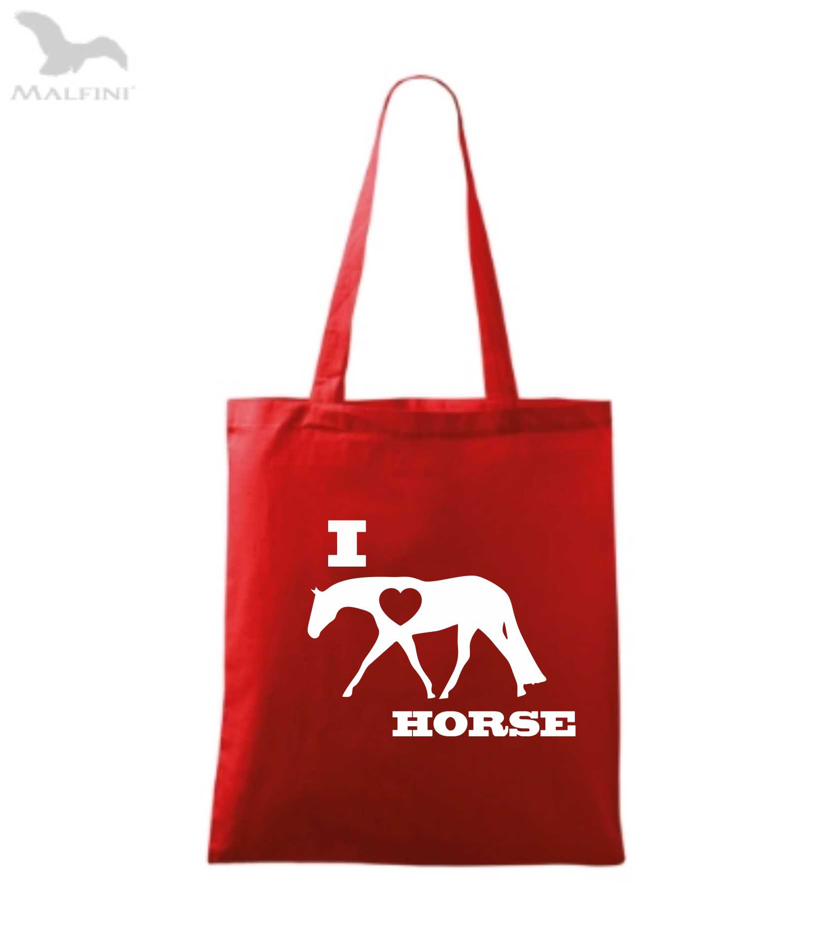 Látková taška s motivem i love horse