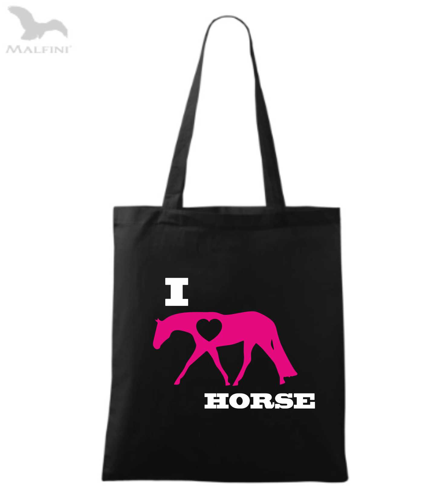 Látková taška s motivem i love horse