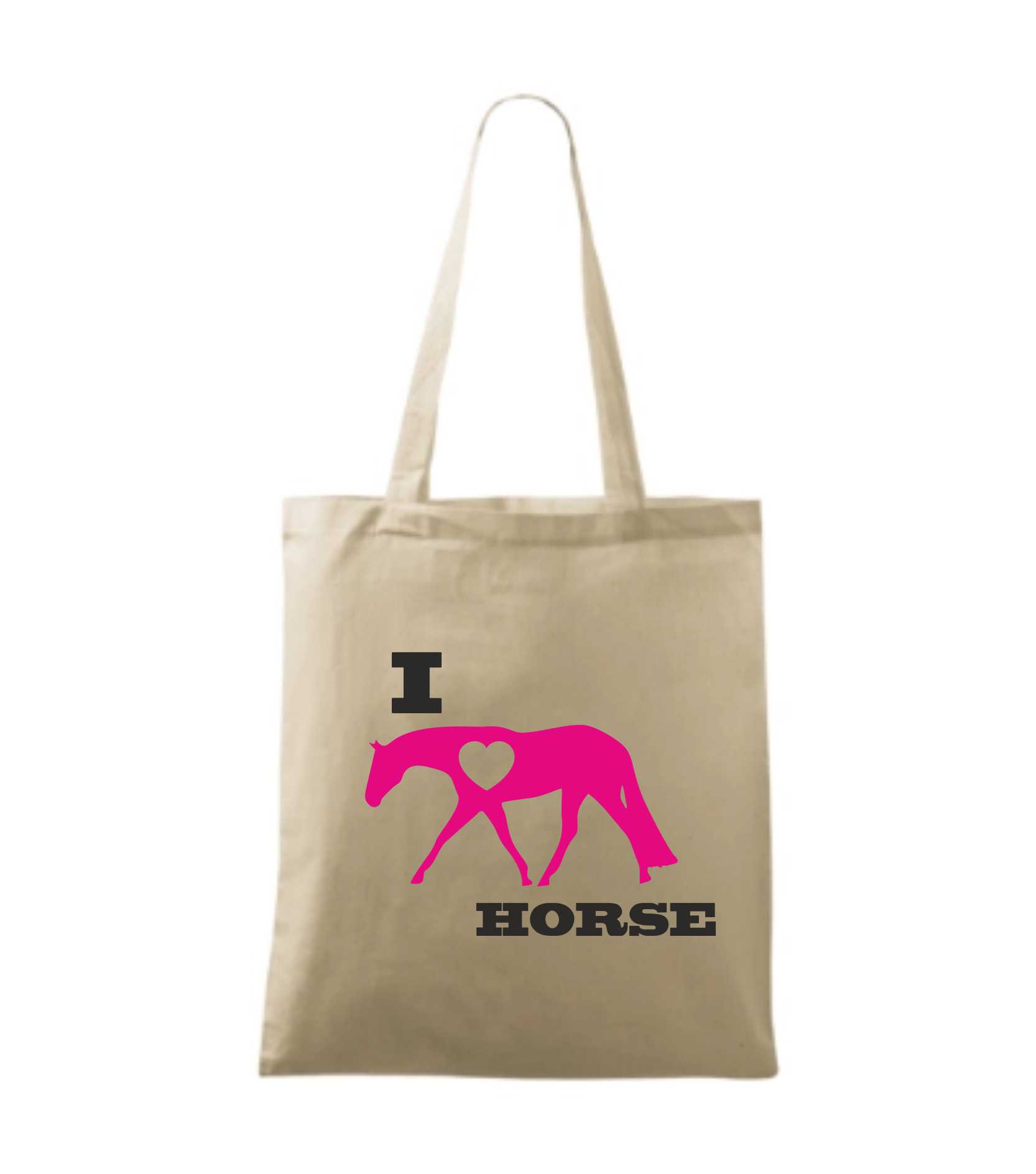 Látková taška s motivem i love horse