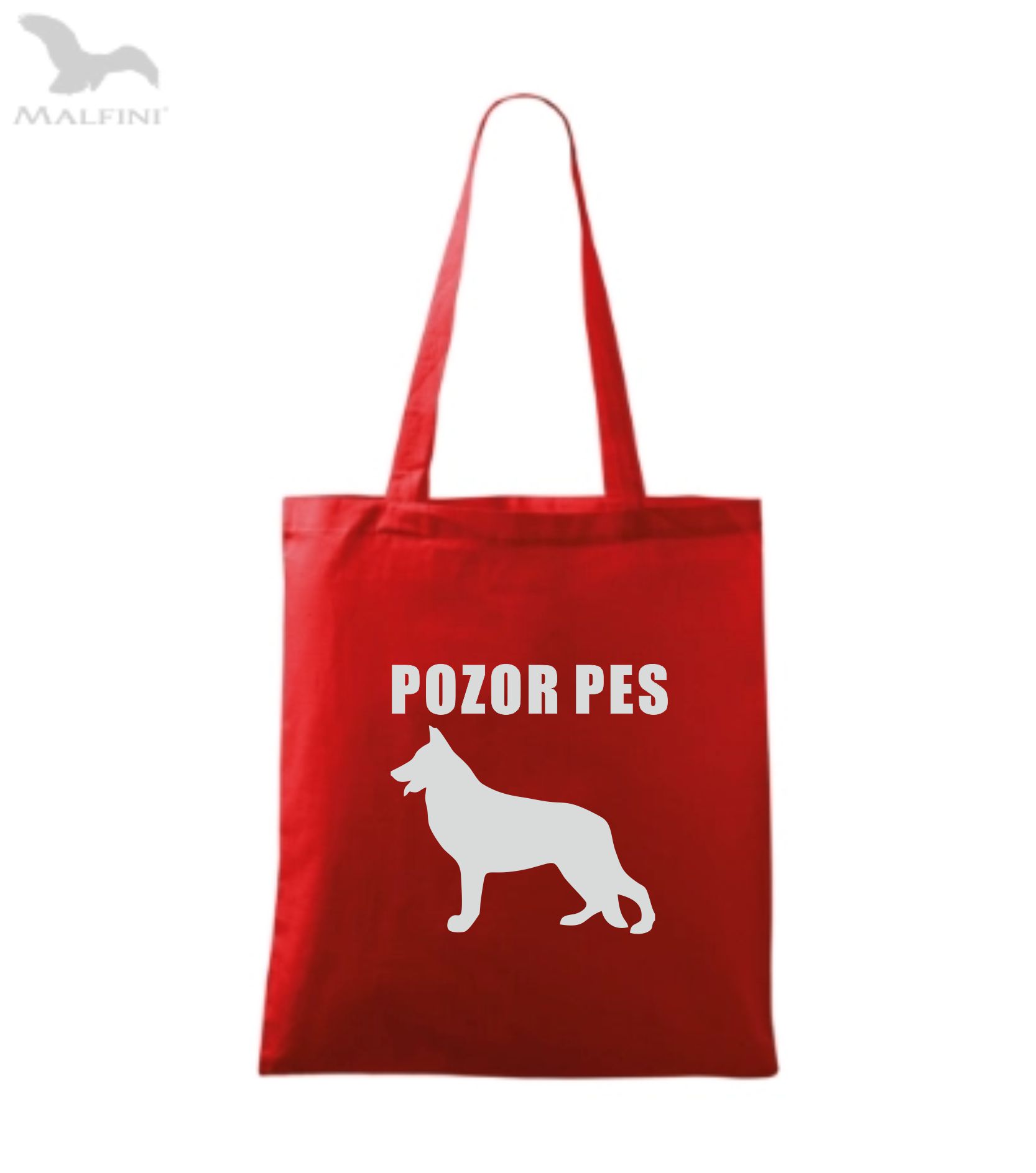 Látková taška pozor pes - reflexní