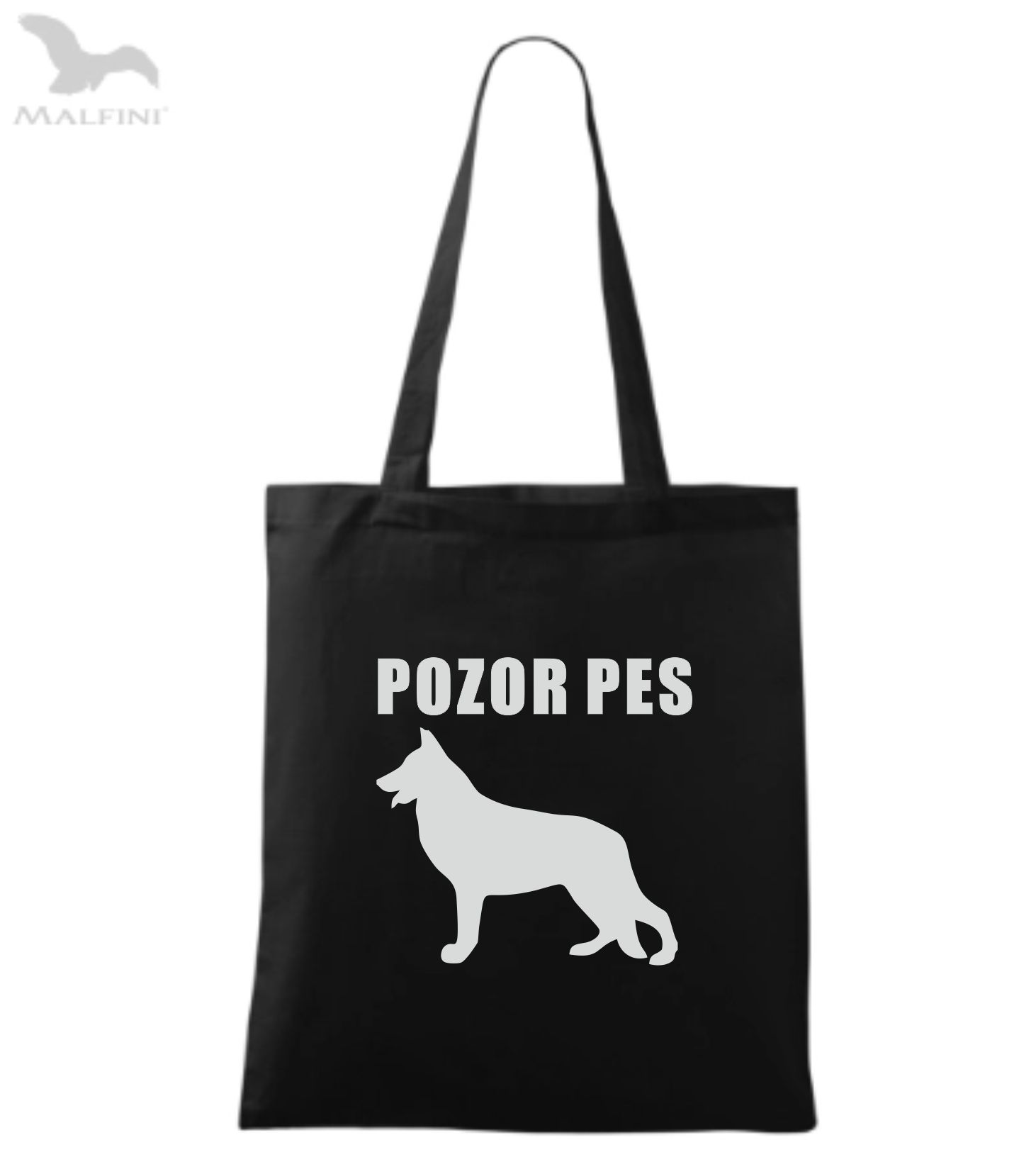 Látková taška pozor pes - reflexní