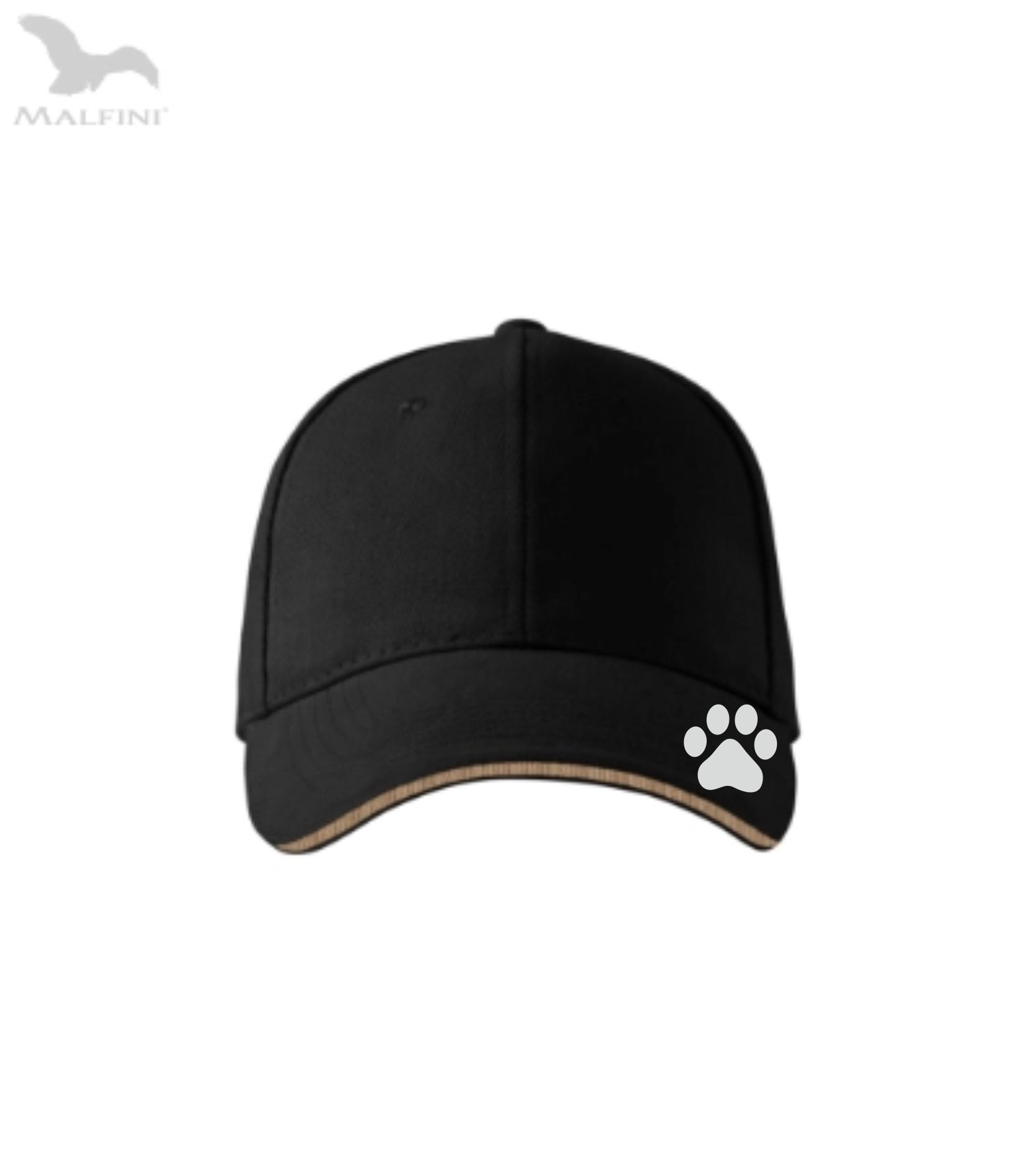 kšiltovka s motivem psích stop - reflexní