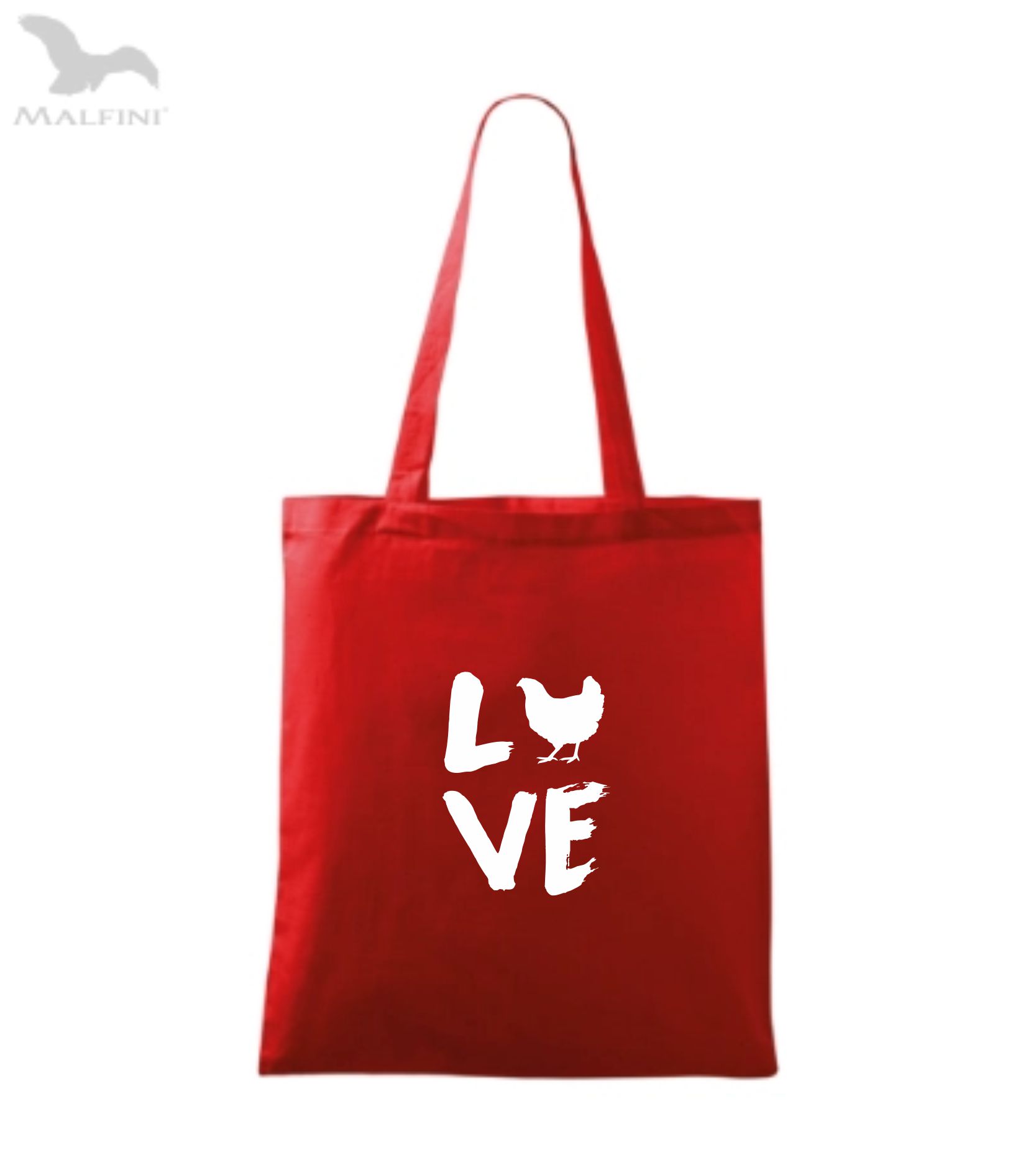 Látková taška love - slepice