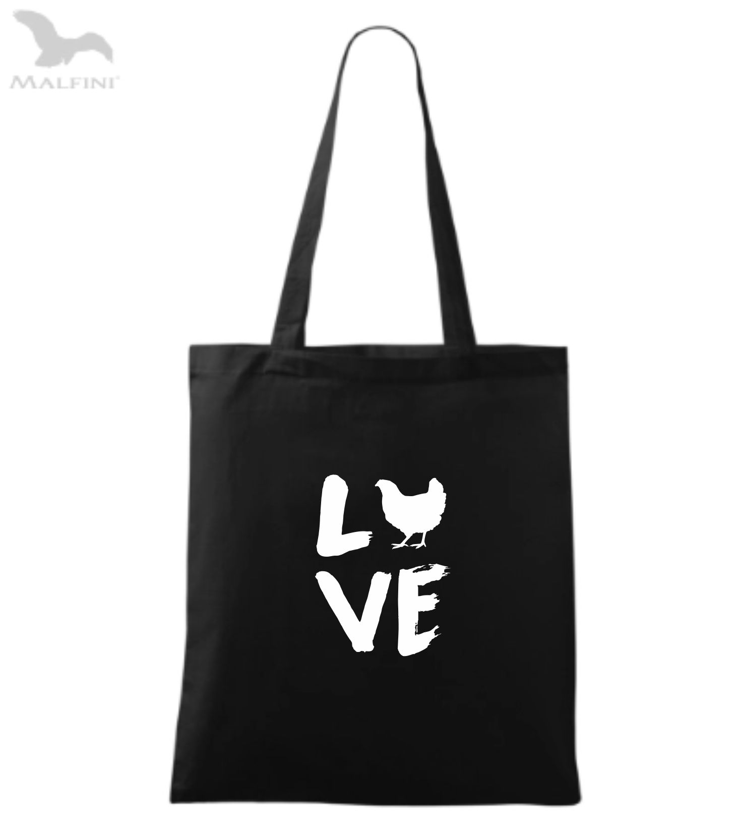 Látková taška love - slepice