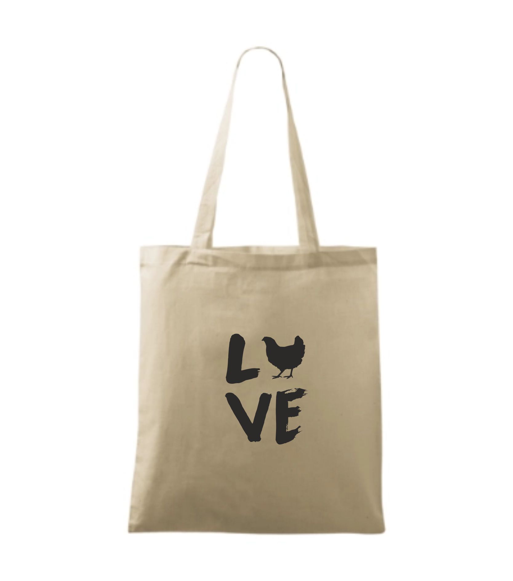 Látková taška love - slepice