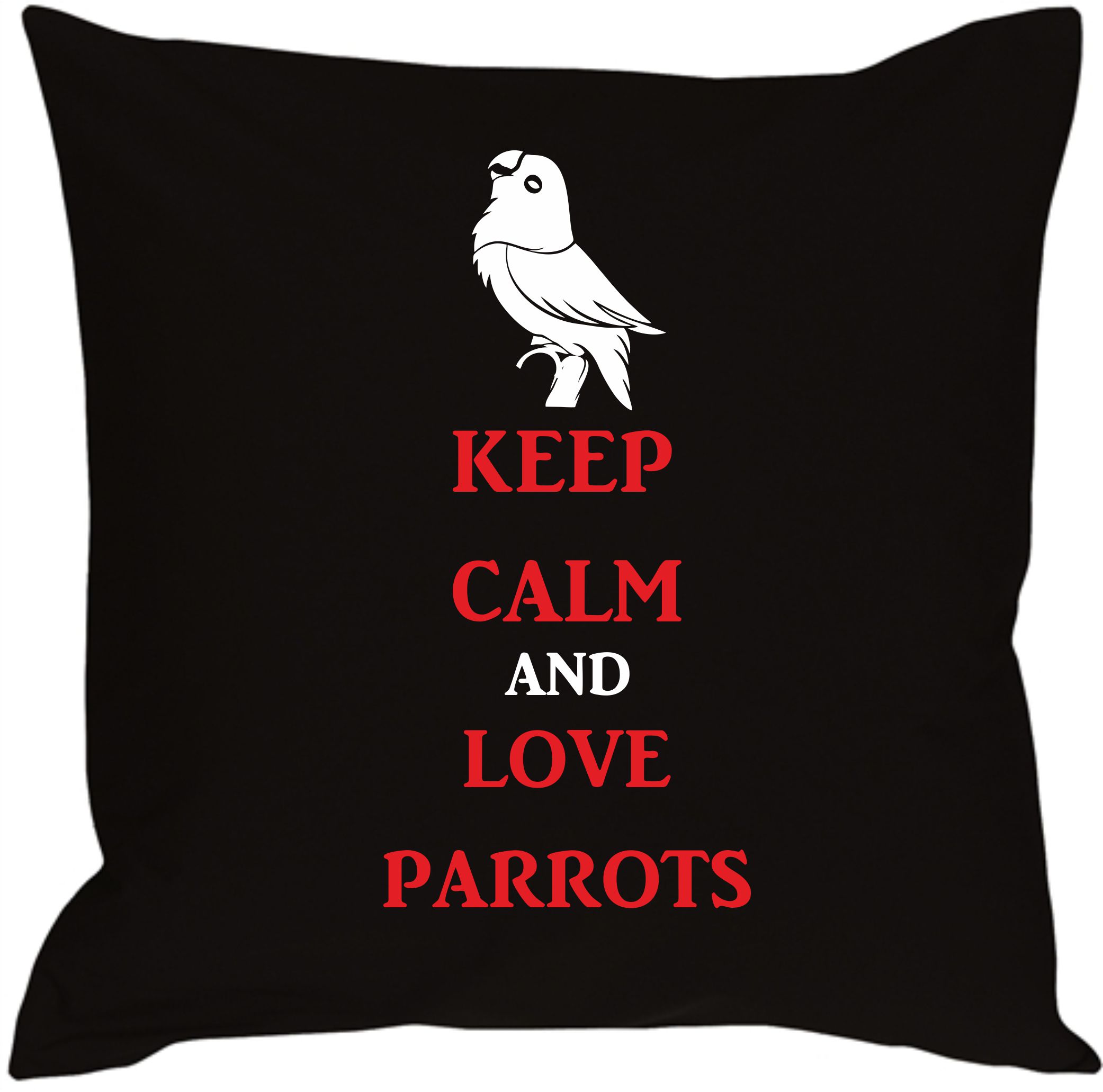 Polštář keep calm and love parrots