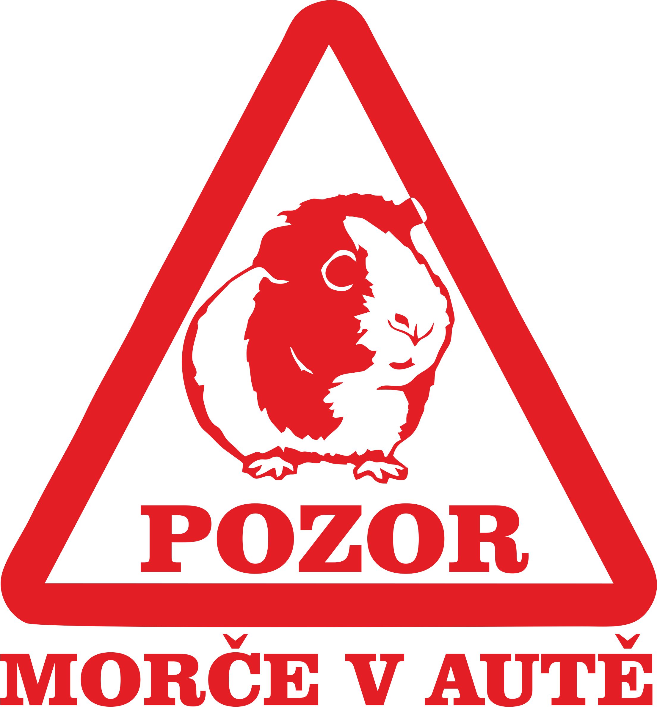 Samolepka pozor morče v autě!