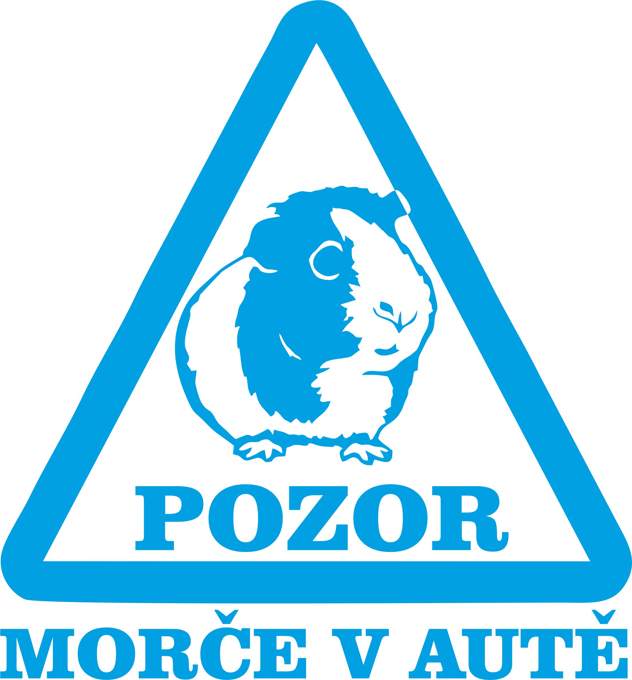Samolepka pozor morče v autě!