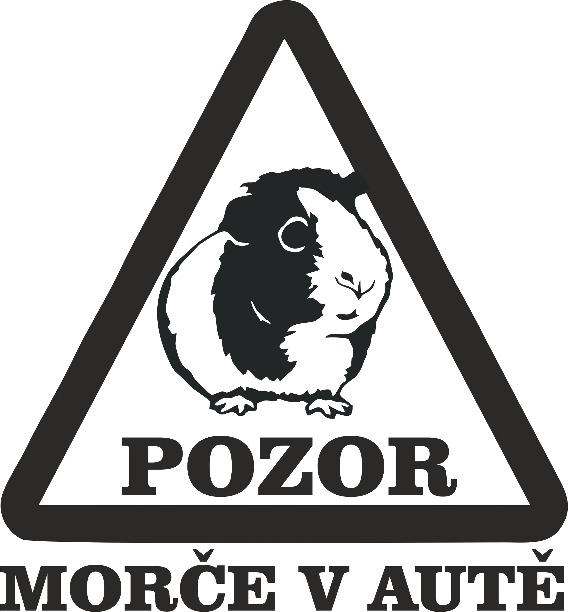 Samolepka pozor morče v autě!