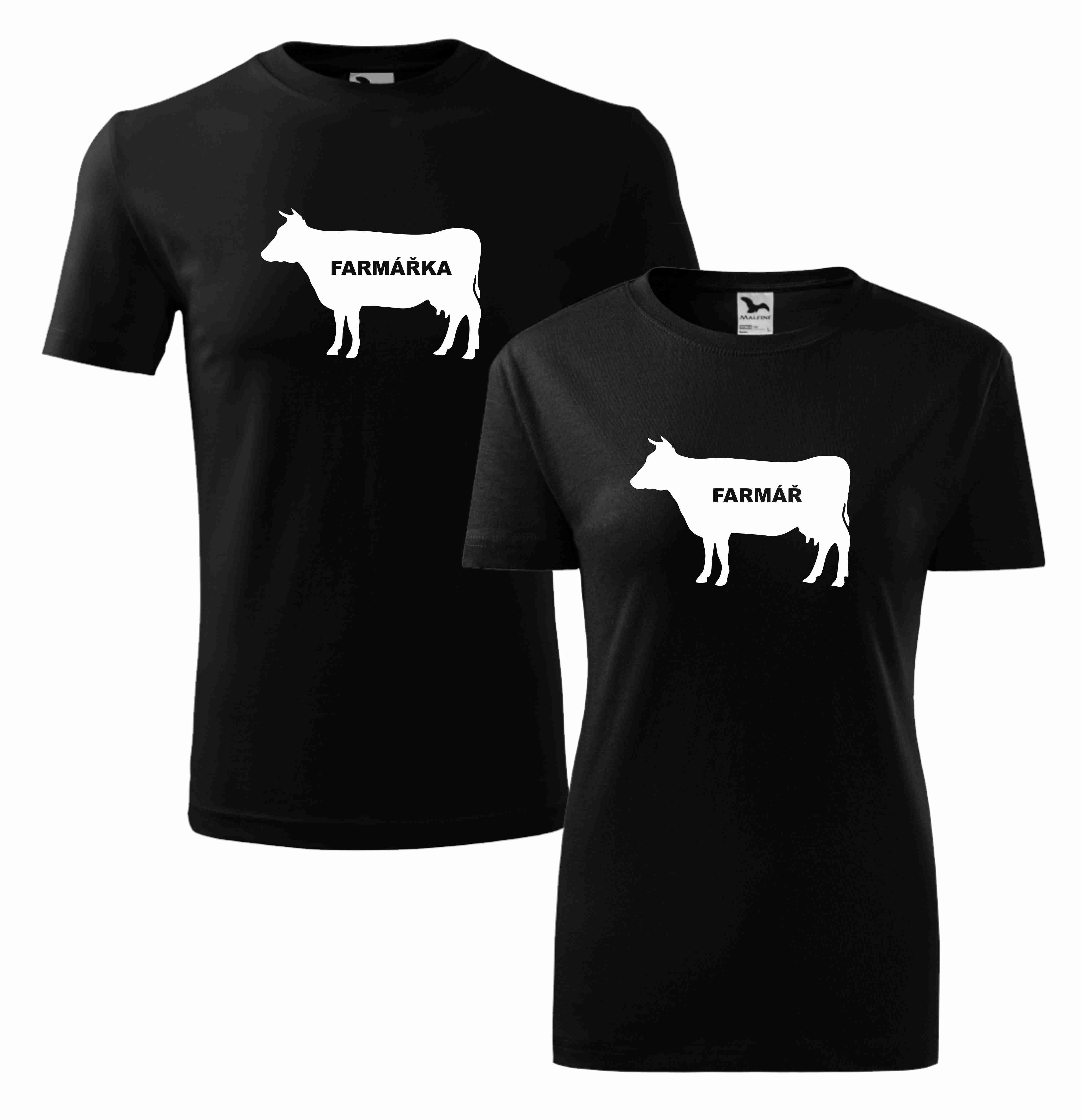 Párová trička farmář / farmářka s krávou