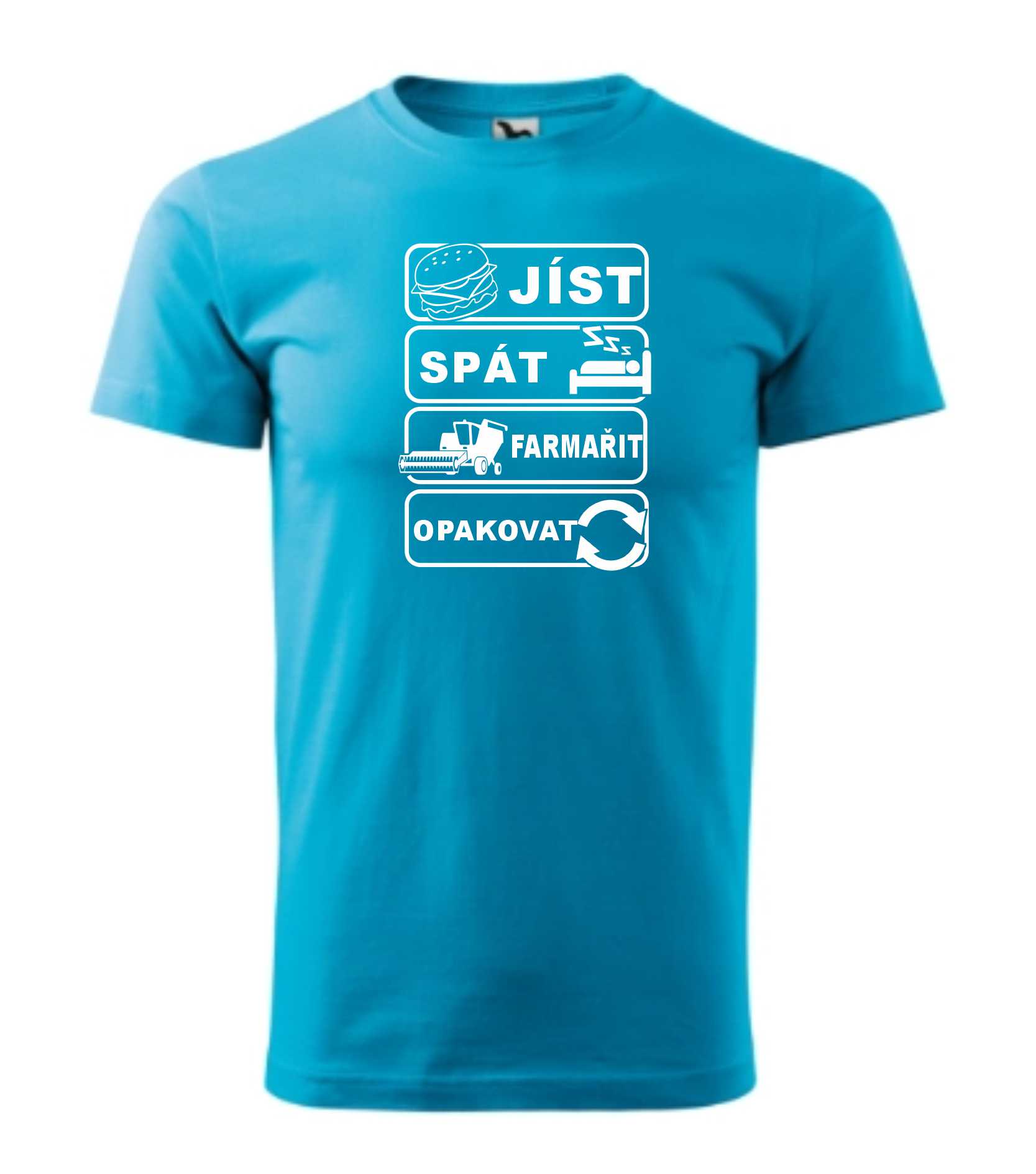 Triko jíst, spát, farmařit, opakovat