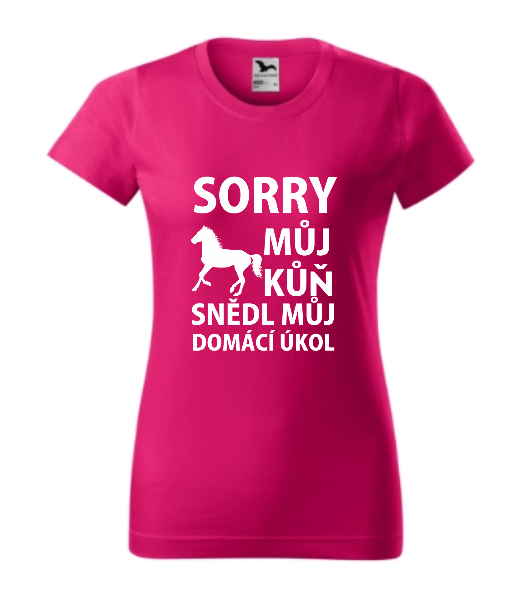 Triko s potiskem sorry můj kůň mi snědl domácí úkol