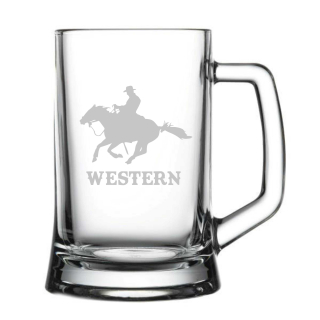 Půllitr s westernovým jezdcem