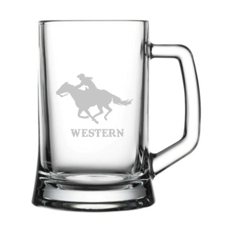 Půllitr s westernovou jezdkyní